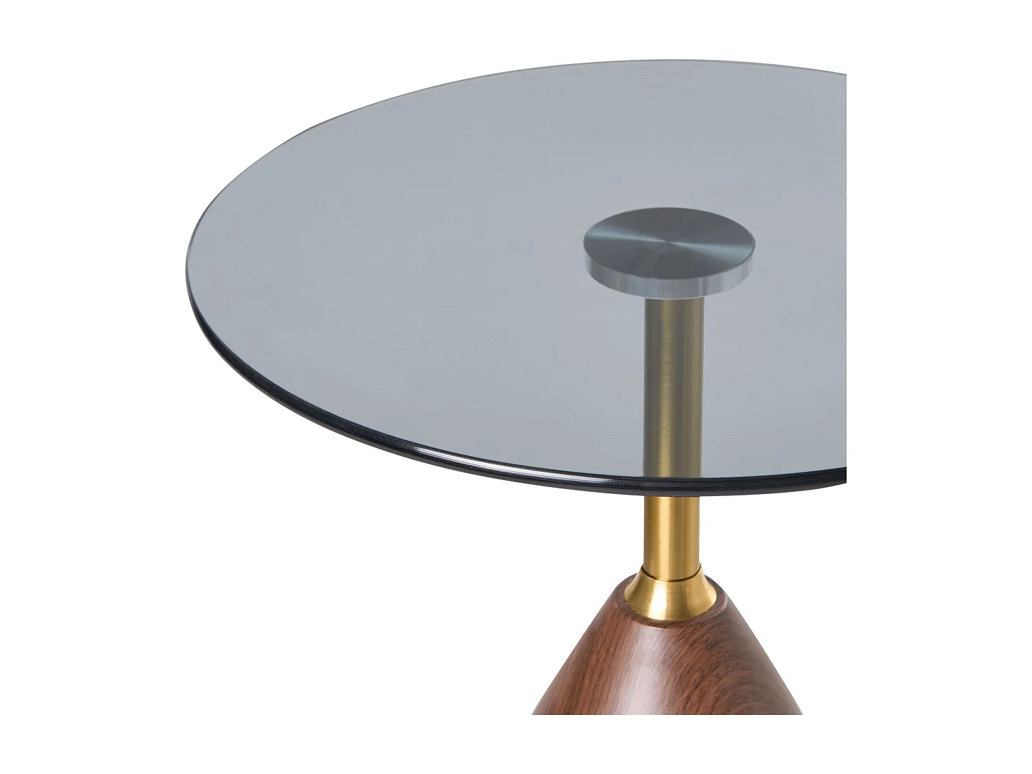 Bout de canapé rond en verre trempé marron – WALLEA