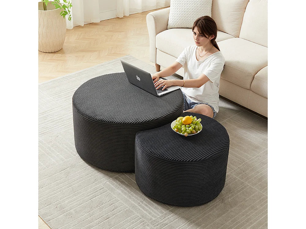 Bout de canapé pouf en mousse blanc moderne – MOELLE