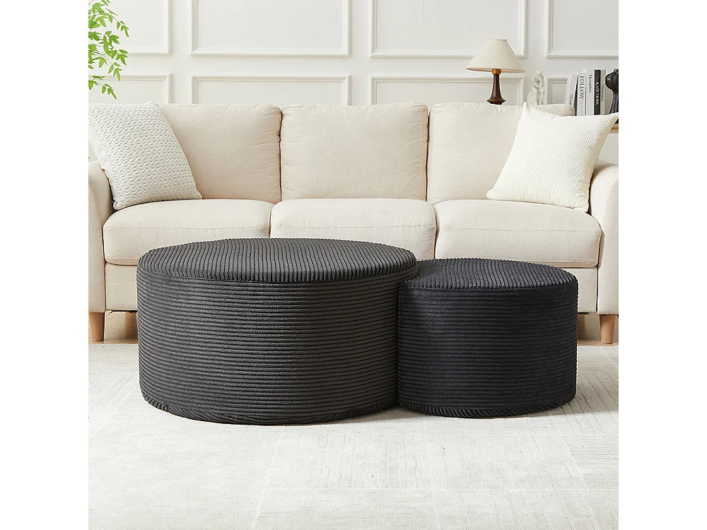 Bout de canapé pouf en mousse blanc moderne – MOELLE