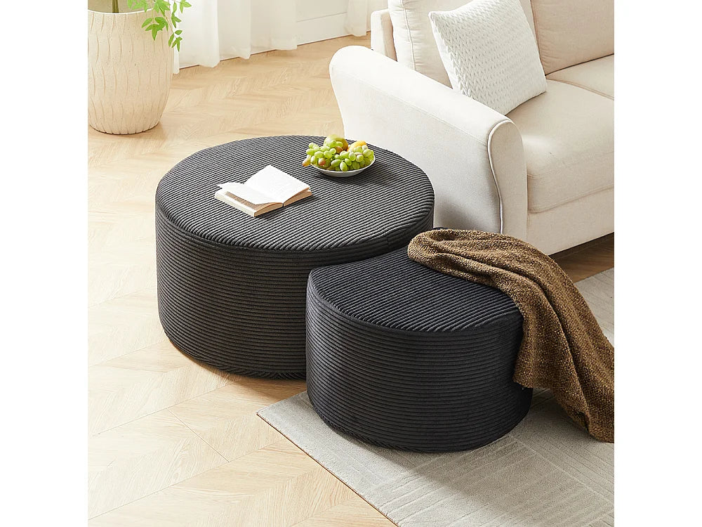 Bout de canapé pouf en mousse blanc moderne – MOELLE