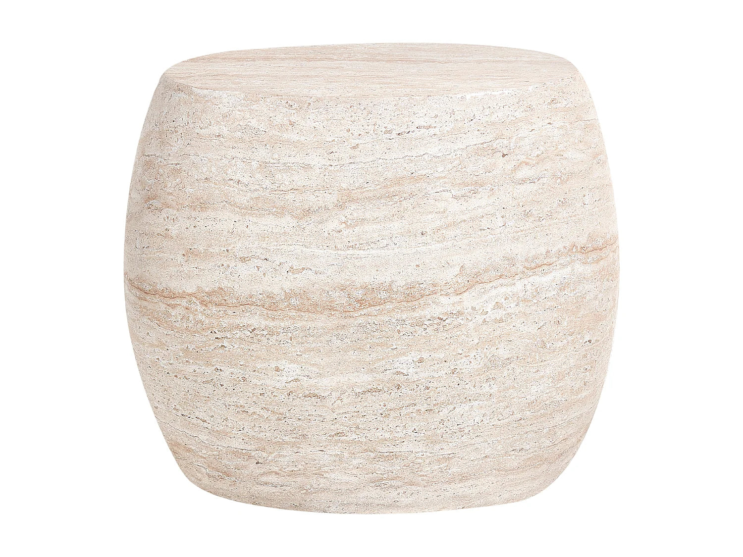 Bout de canapé effet travertin beige – TIVOLI