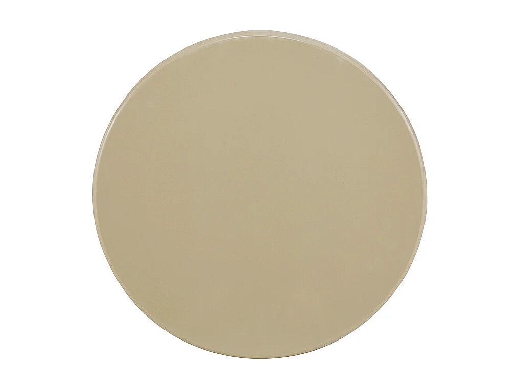 Bout de canapé rond en bois laqué beige – PALOMA
