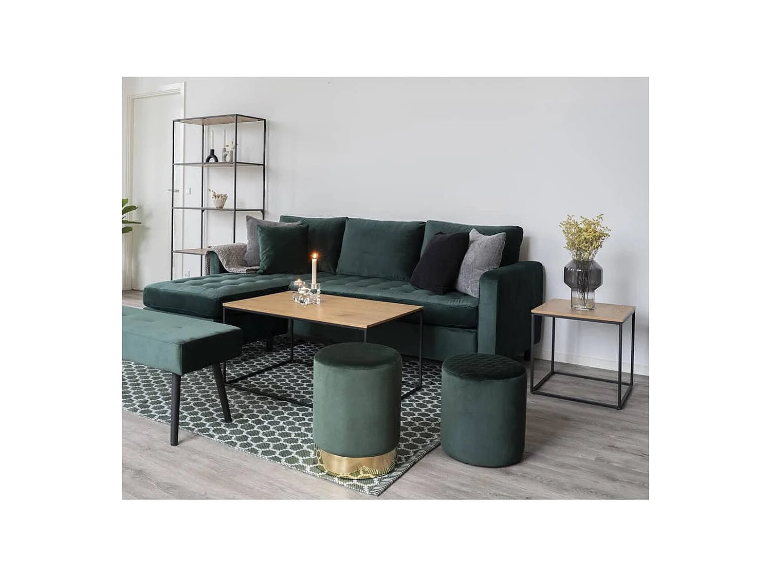 Bout de canapé chêne et noir style scandinave – AVERY