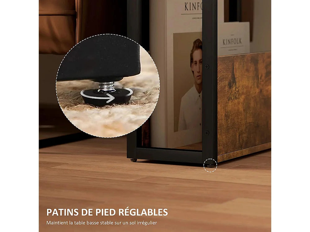 Bout de canapé étagère en métal marron – RUSTÏK