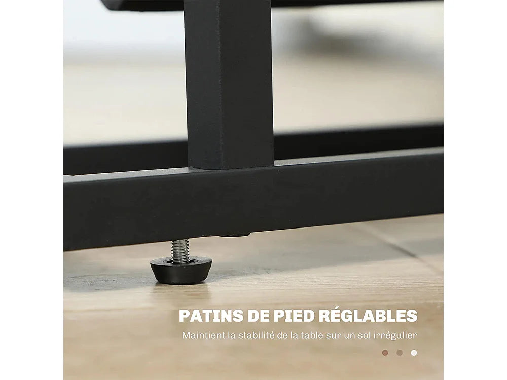 Bout de canapé étroit en verre trempé noir, porte-revues – SLIMO