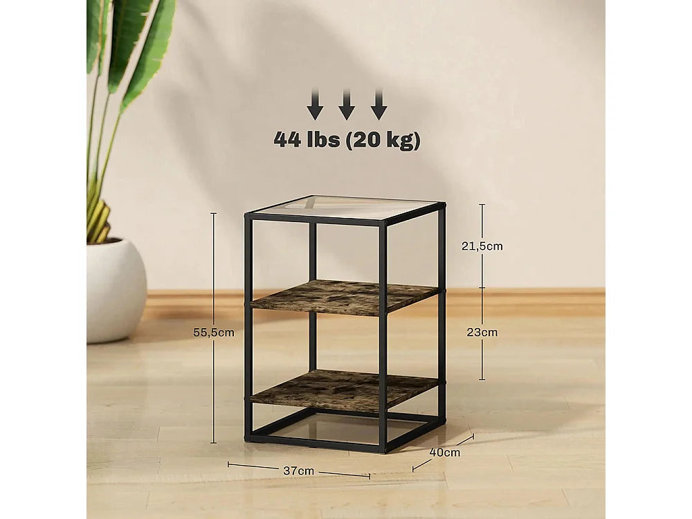 Bout de canapé verre trempé noir lot duo – DUOVA