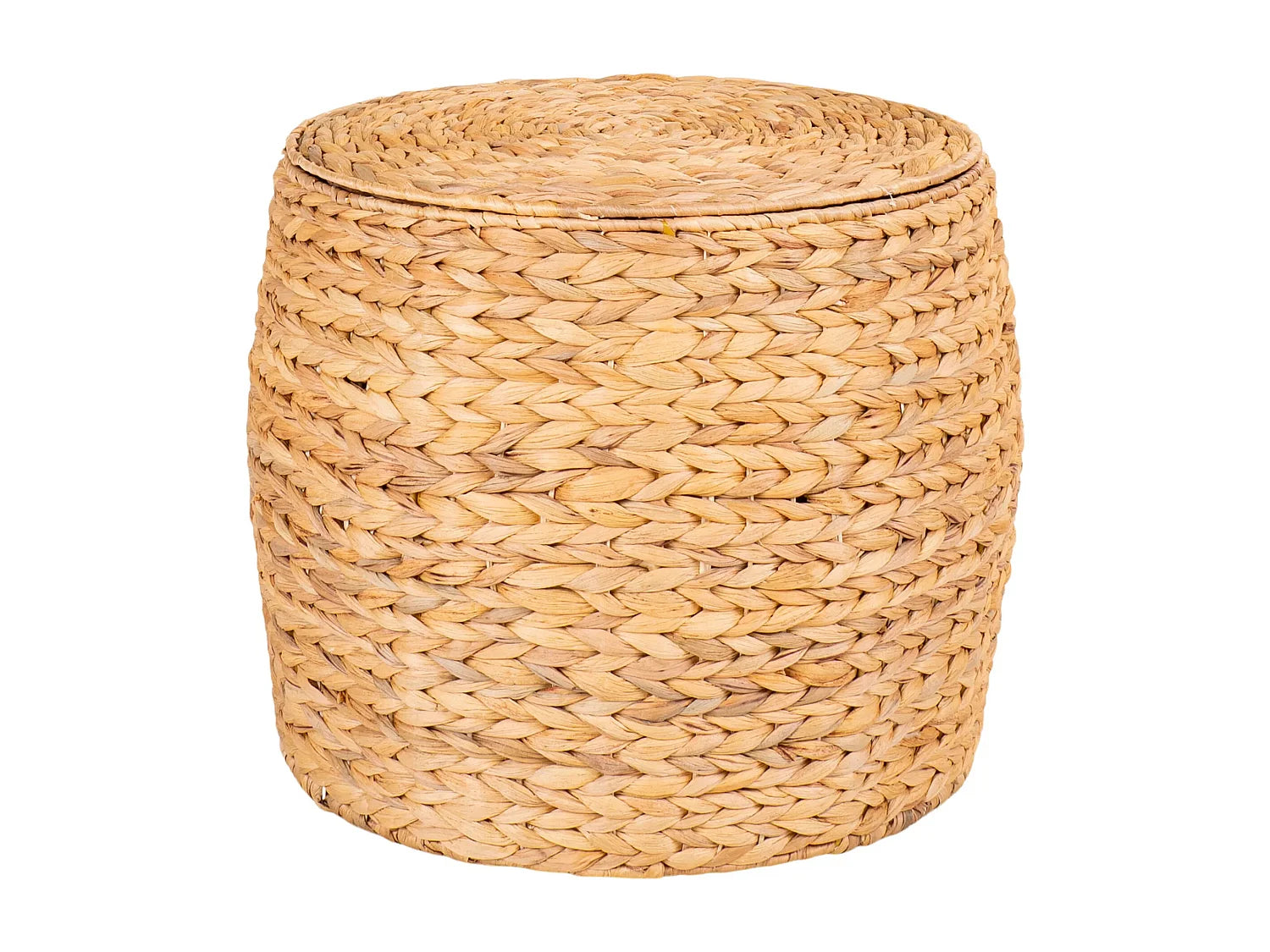 Bout de canapé rond en jacinthe d'eau beige – RIVAGE