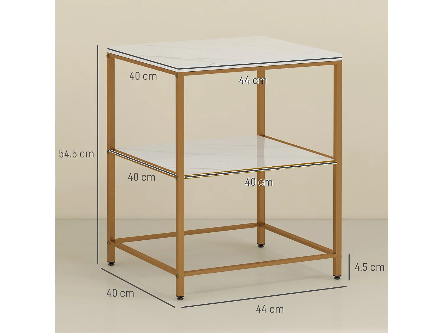 Bout de canapé art déco effet marbre blanc doré – GATSBY