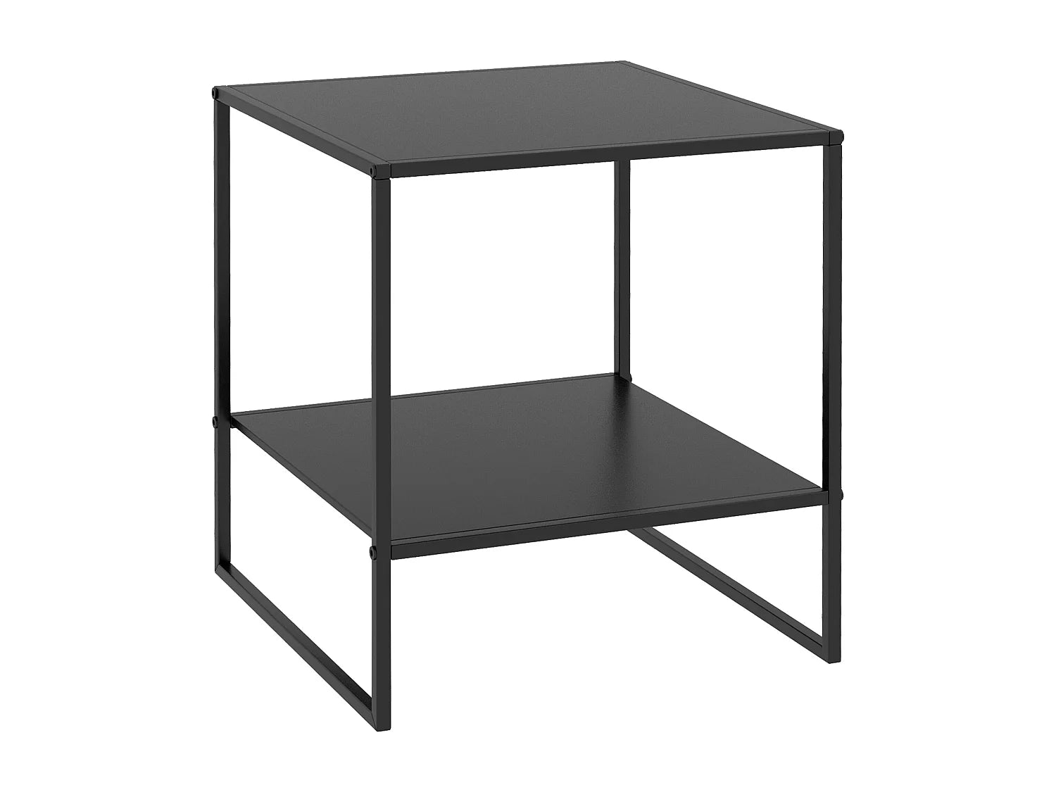 Bout de canapé carré 2 niveaux acier noir – KUBIK