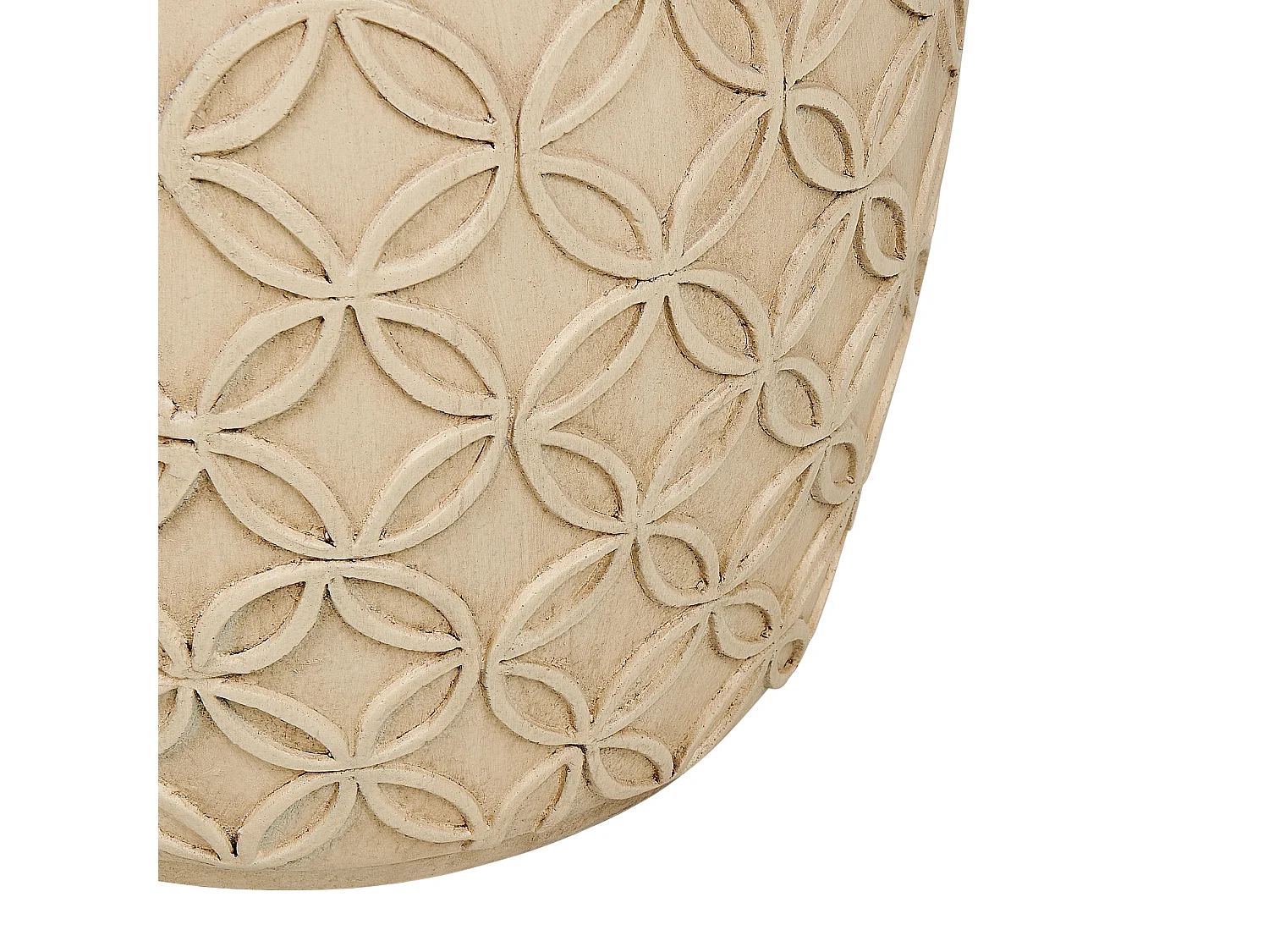 Bout de canapé tonneau texturé beige clair – DUNA