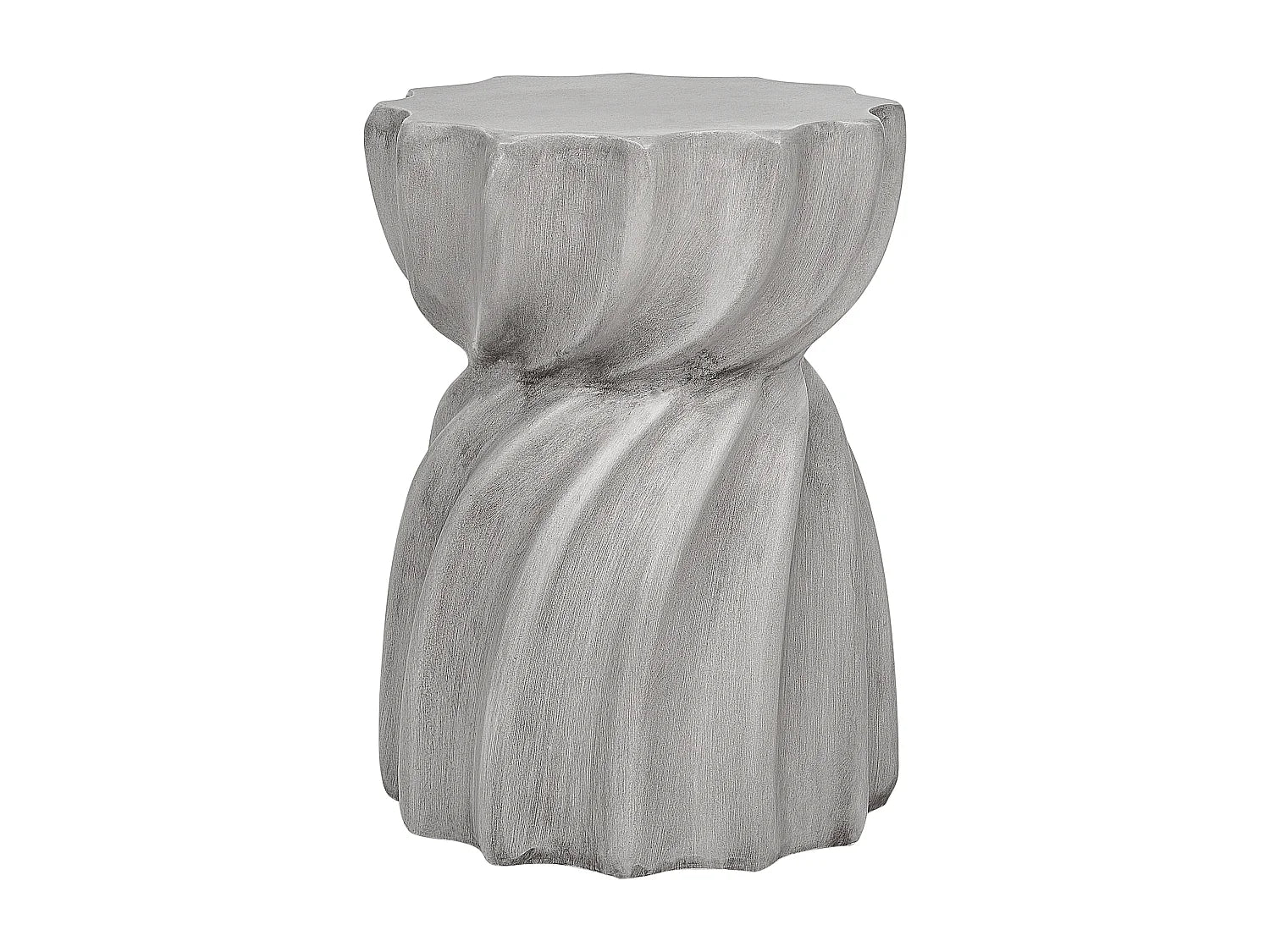 Bout de canapé rond gris texture plissée – ALGORA