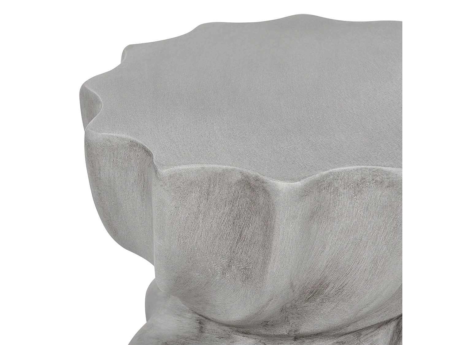 Bout de canapé rond gris texture plissée – ALGORA