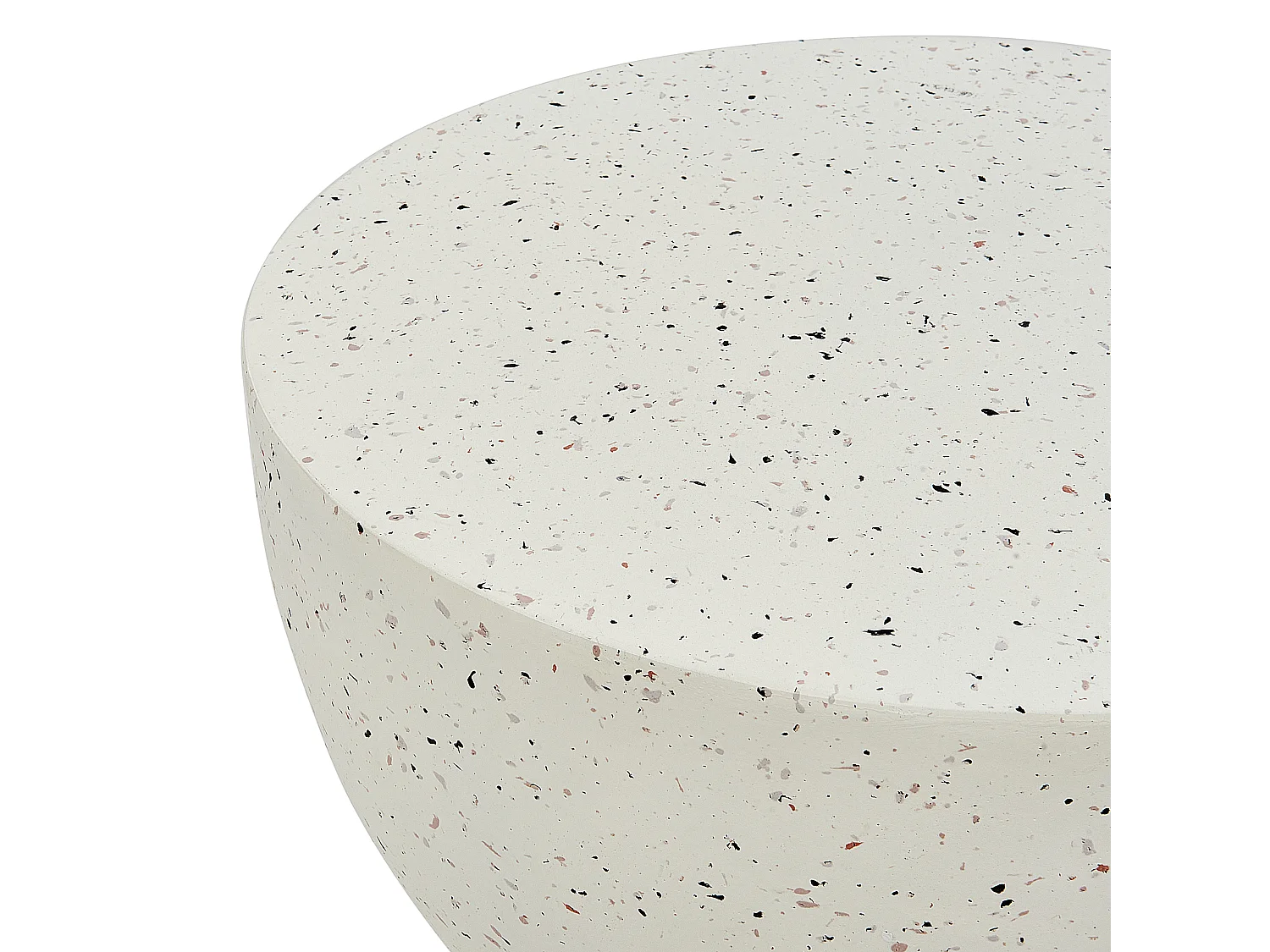 Bout de canapé effet terrazzo blanc cassé – TERRINA