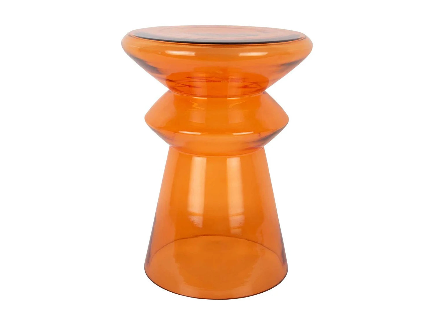 Bout de canapé rond en verre orange – AMBRÉA