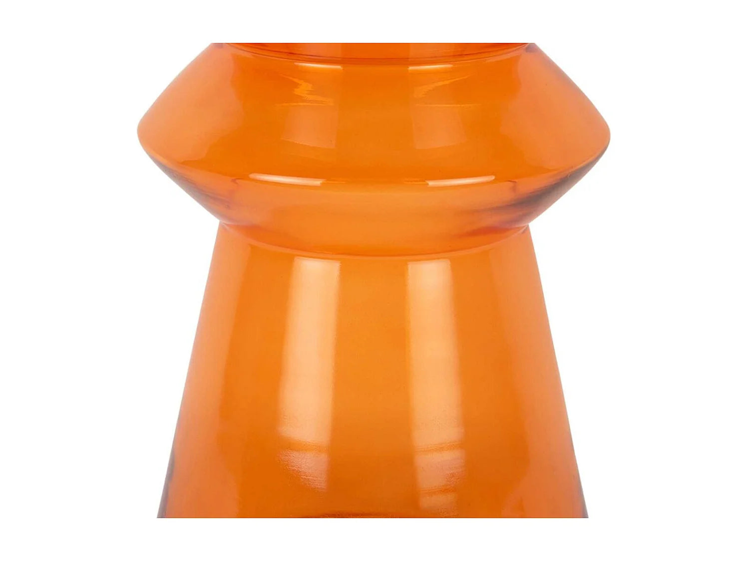 Bout de canapé rond en verre orange – AMBRÉA