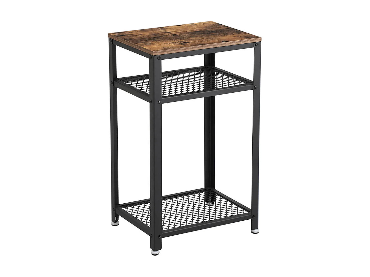 Bout de canapé vintage marron à étagères – RETRO