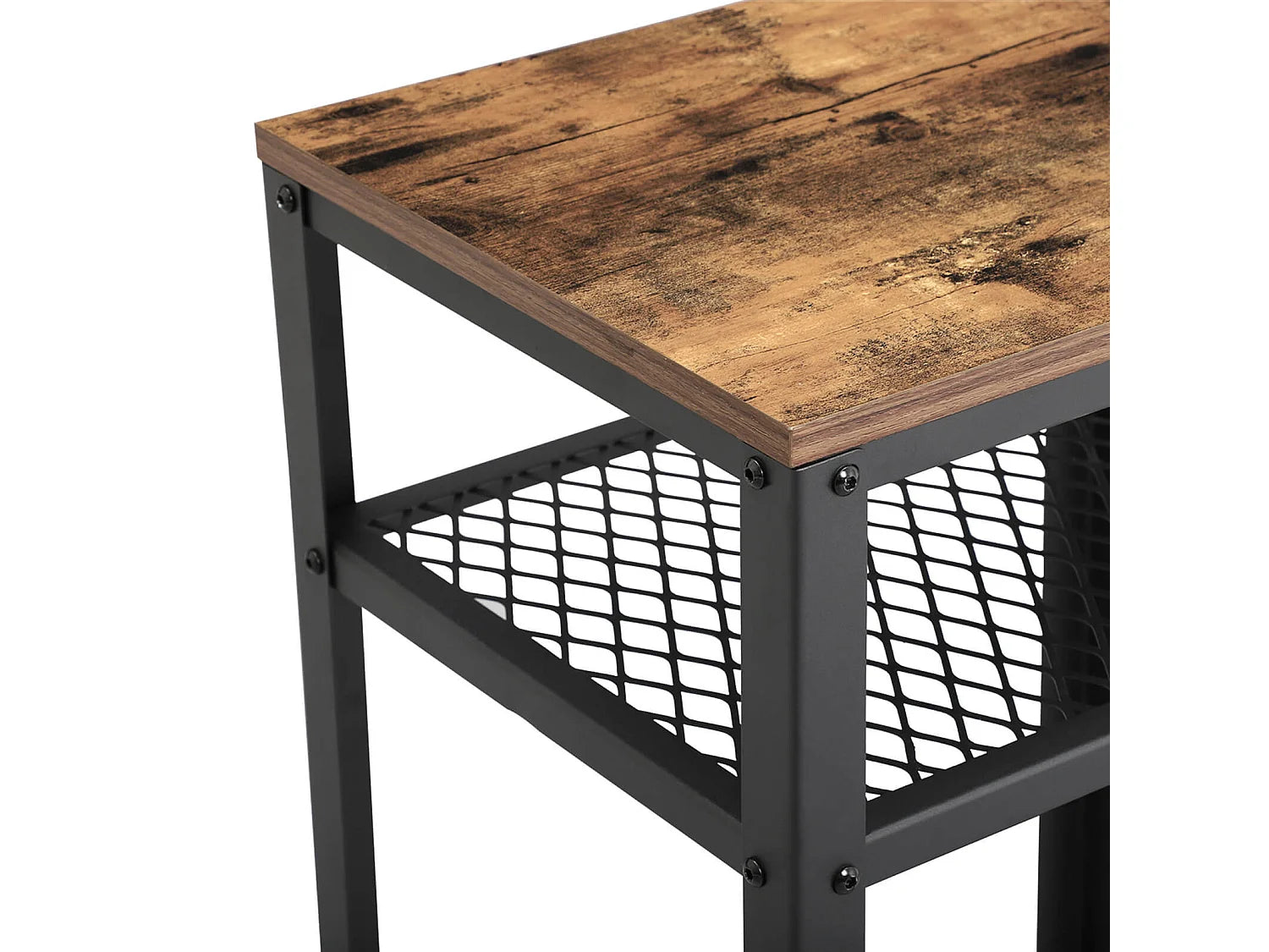 Bout de canapé vintage marron à étagères – RETRO