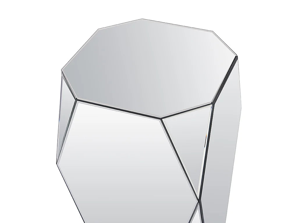 Bout de canapé haut à miroirs facettés argent – REFLEXY