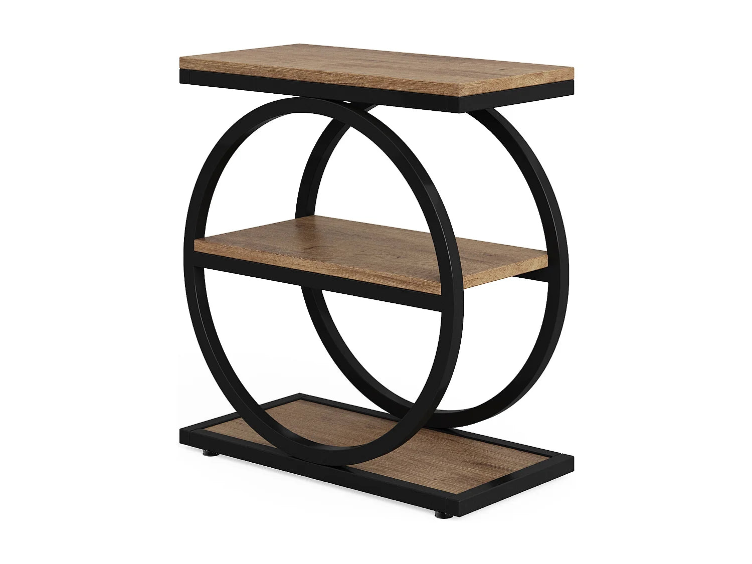 Bout de canapé étroit 3 étagères bois clair – STACKO
