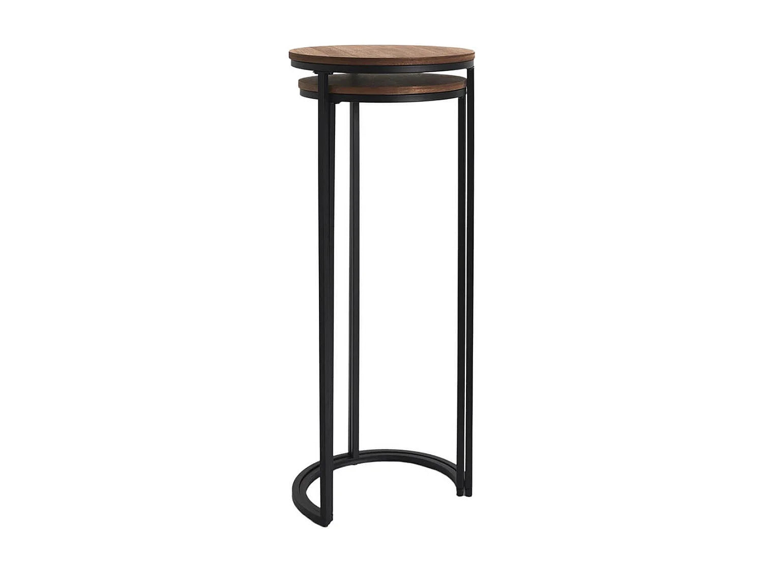 Bout de canapé gigogne bois et métal noir lot – VESPER