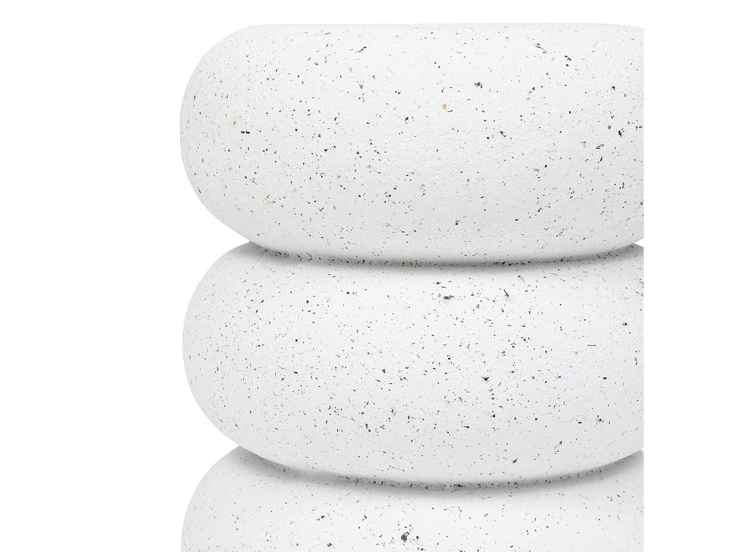 Bout de canapé rond céramique effet terrazzo blanc – STONIA