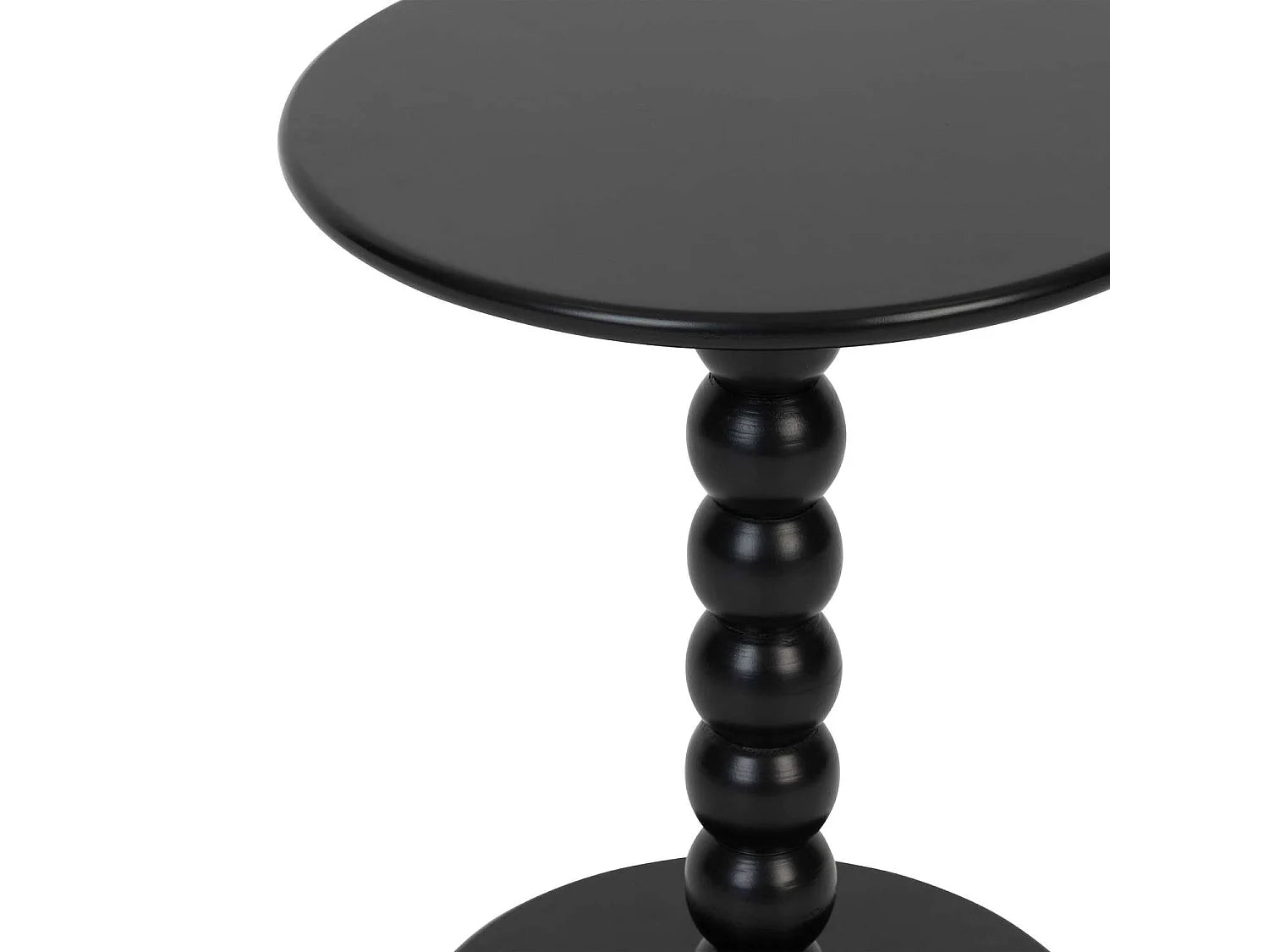 Bout de canapé rond en bois noir – MILO