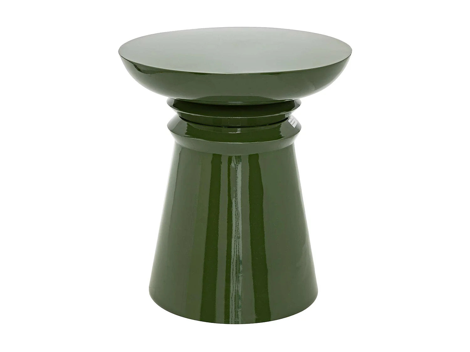 Bout de canapé rond en métal vert brillant – TOTEM