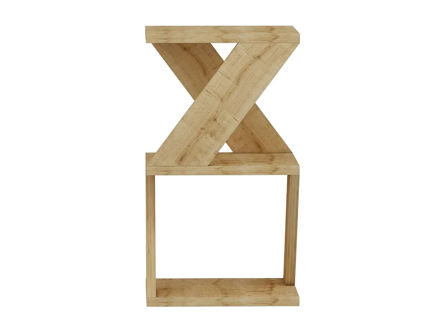Bout de canapé zig zag en bois beige – ZIGARA