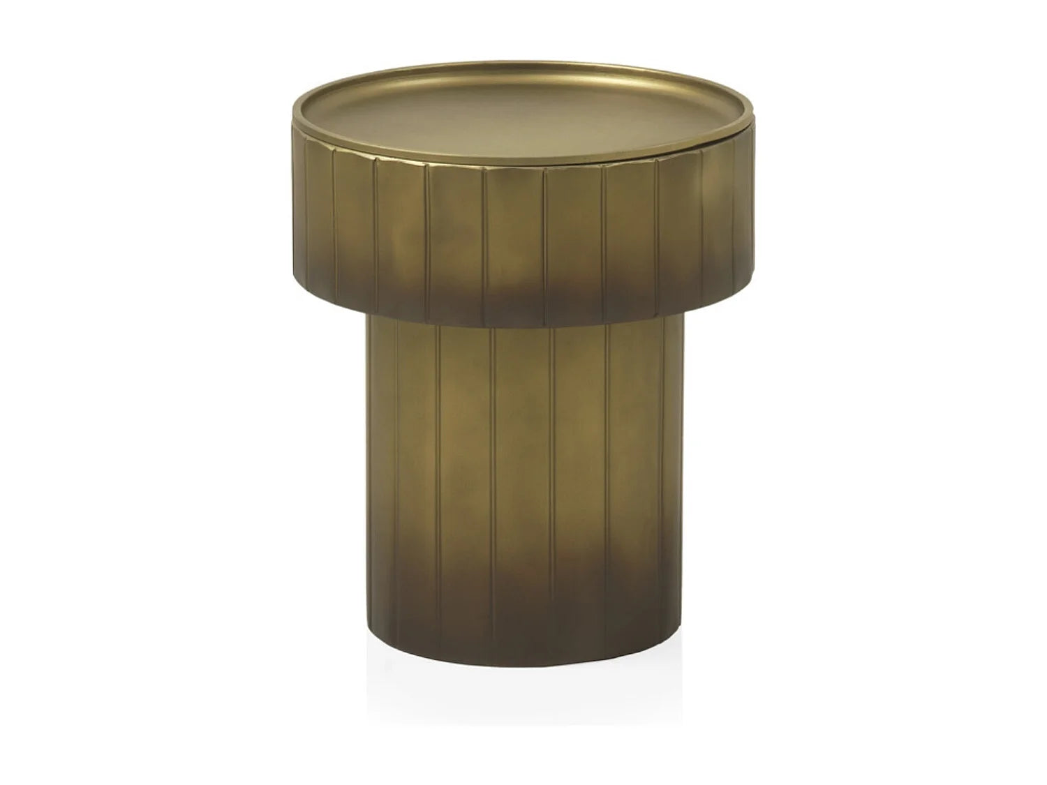 Bout de canapé rond en métal doré – COFFRA