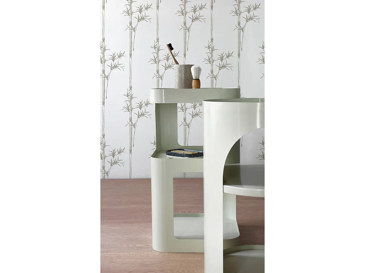 Bout de canapé cylindrique en métal blanc – COLONNE
