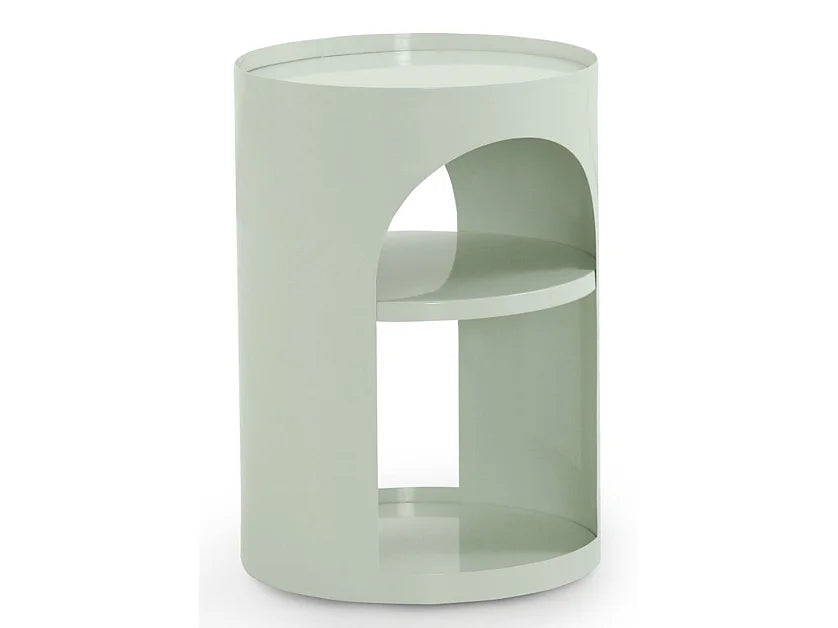 Bout de canapé cylindrique en métal blanc – COLONNE