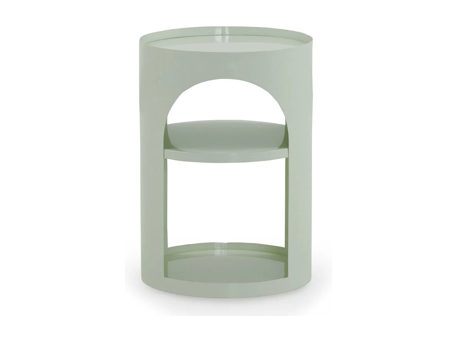 Bout de canapé cylindrique en métal blanc – COLONNE
