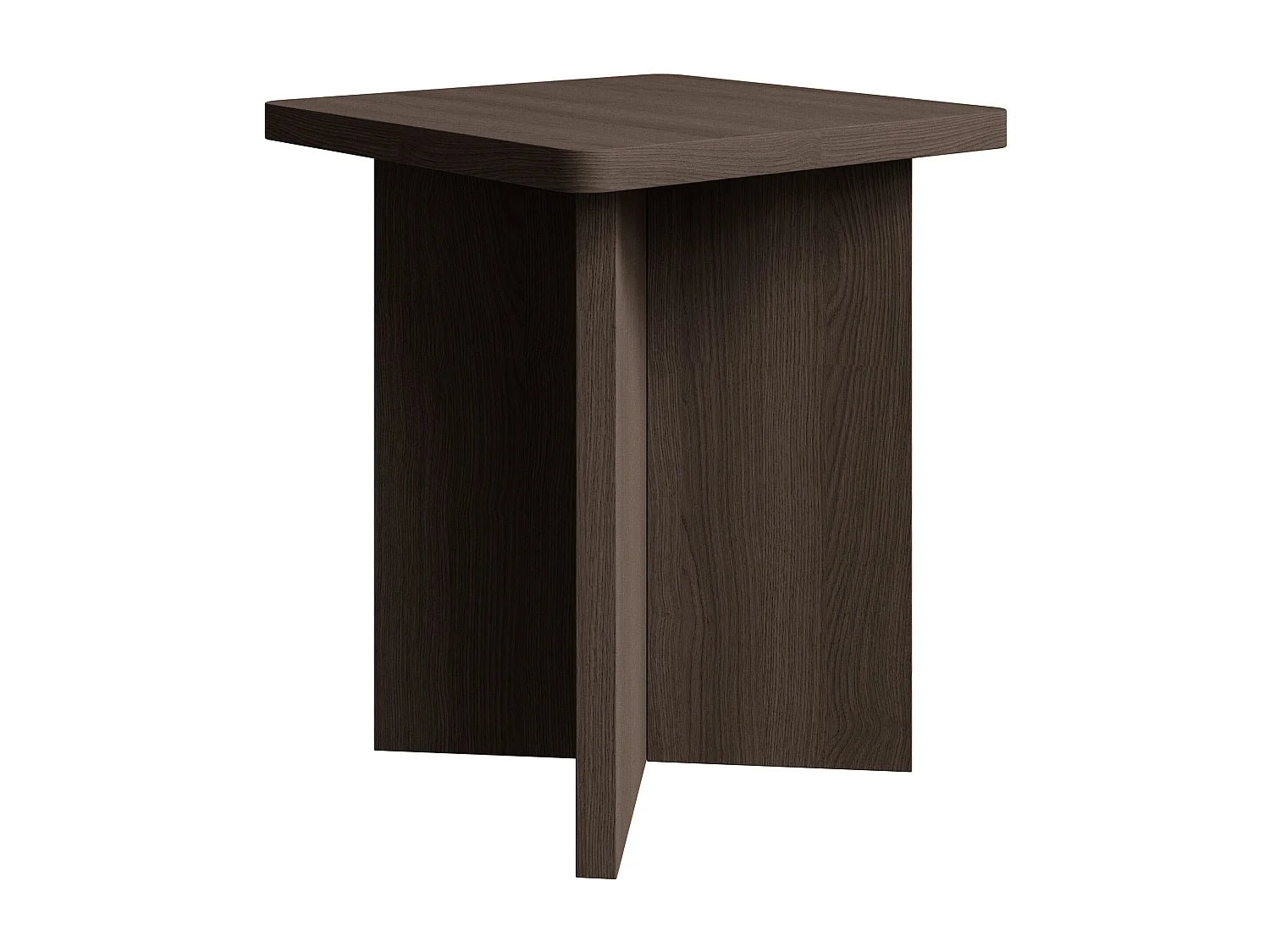 Bout de canapé carré frêne brun style japandi – QENZO