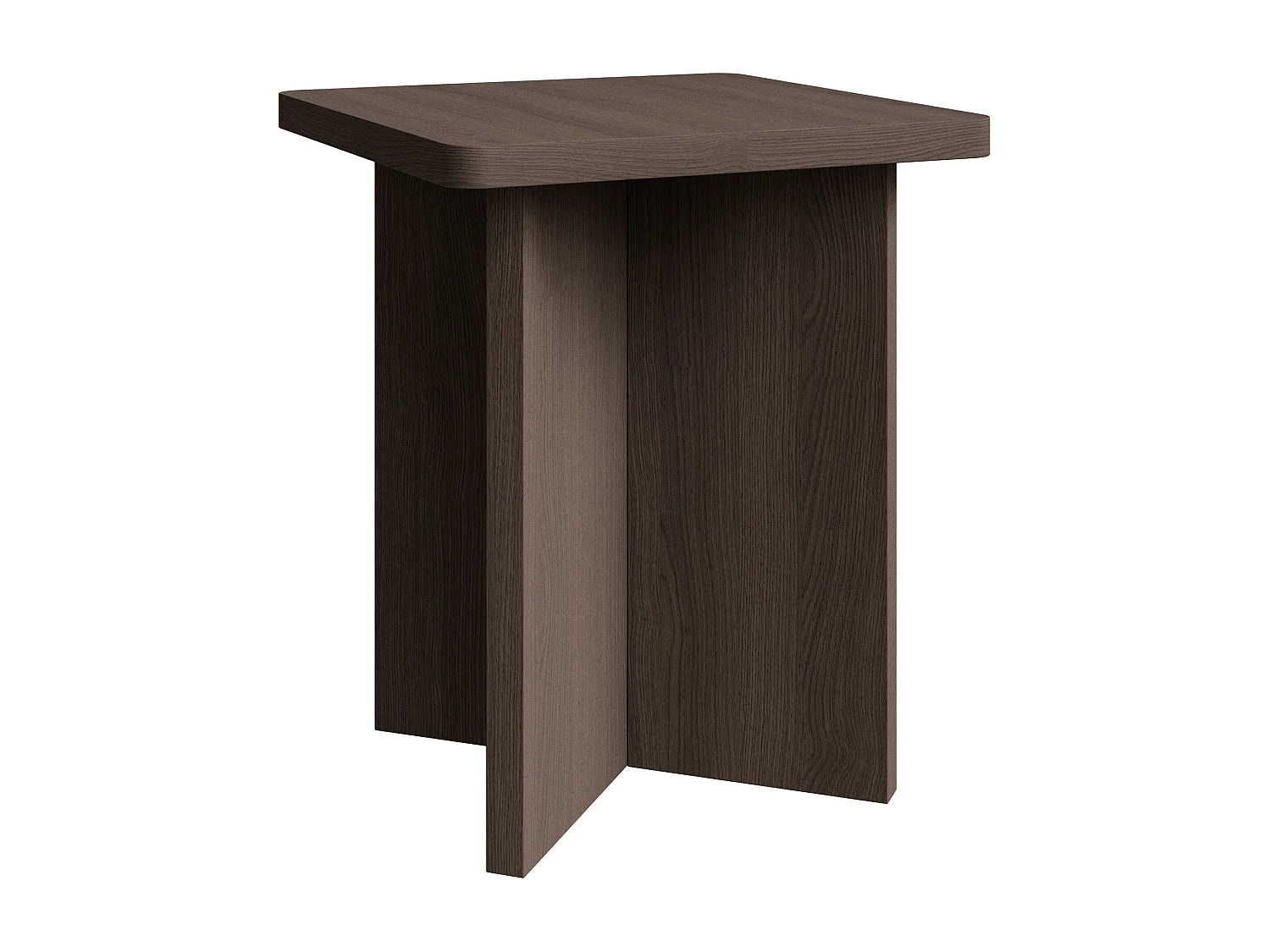 Bout de canapé carré frêne brun style japandi – QENZO