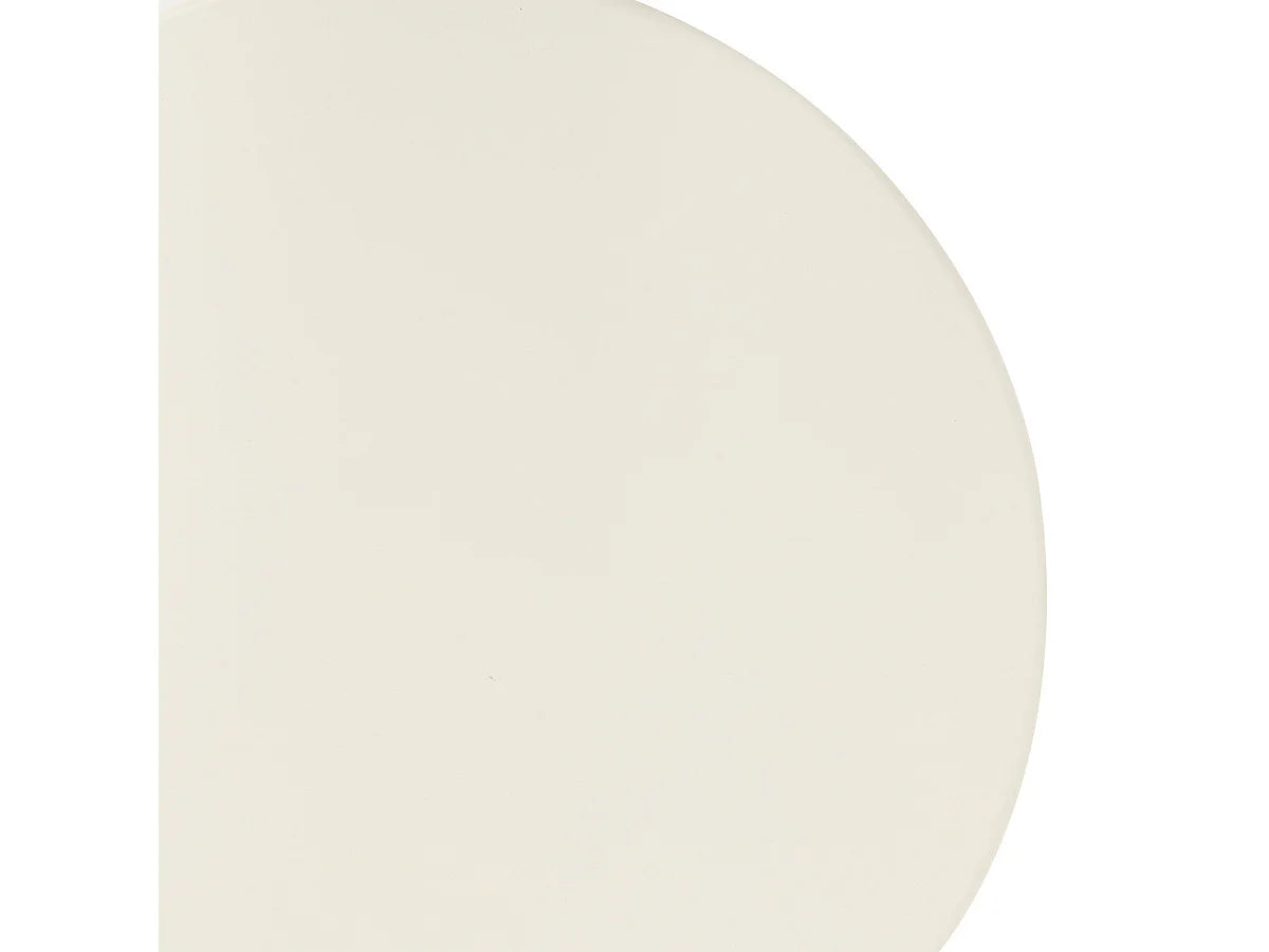 Bout de canapé rond en bois blanc cassé – LUNIS
