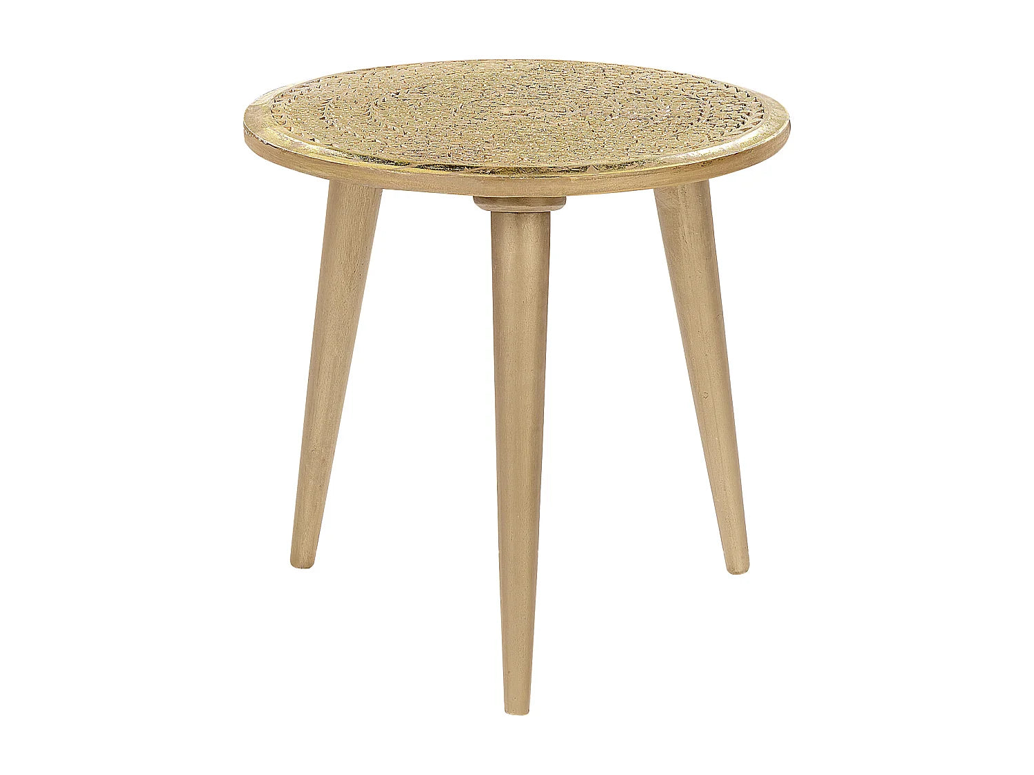 Bout de canapé rond en manguier doré – NARRA