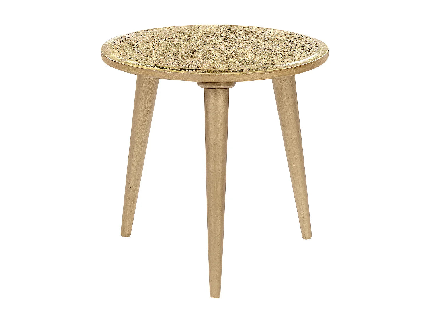 Bout de canapé rond en manguier doré – NARRA
