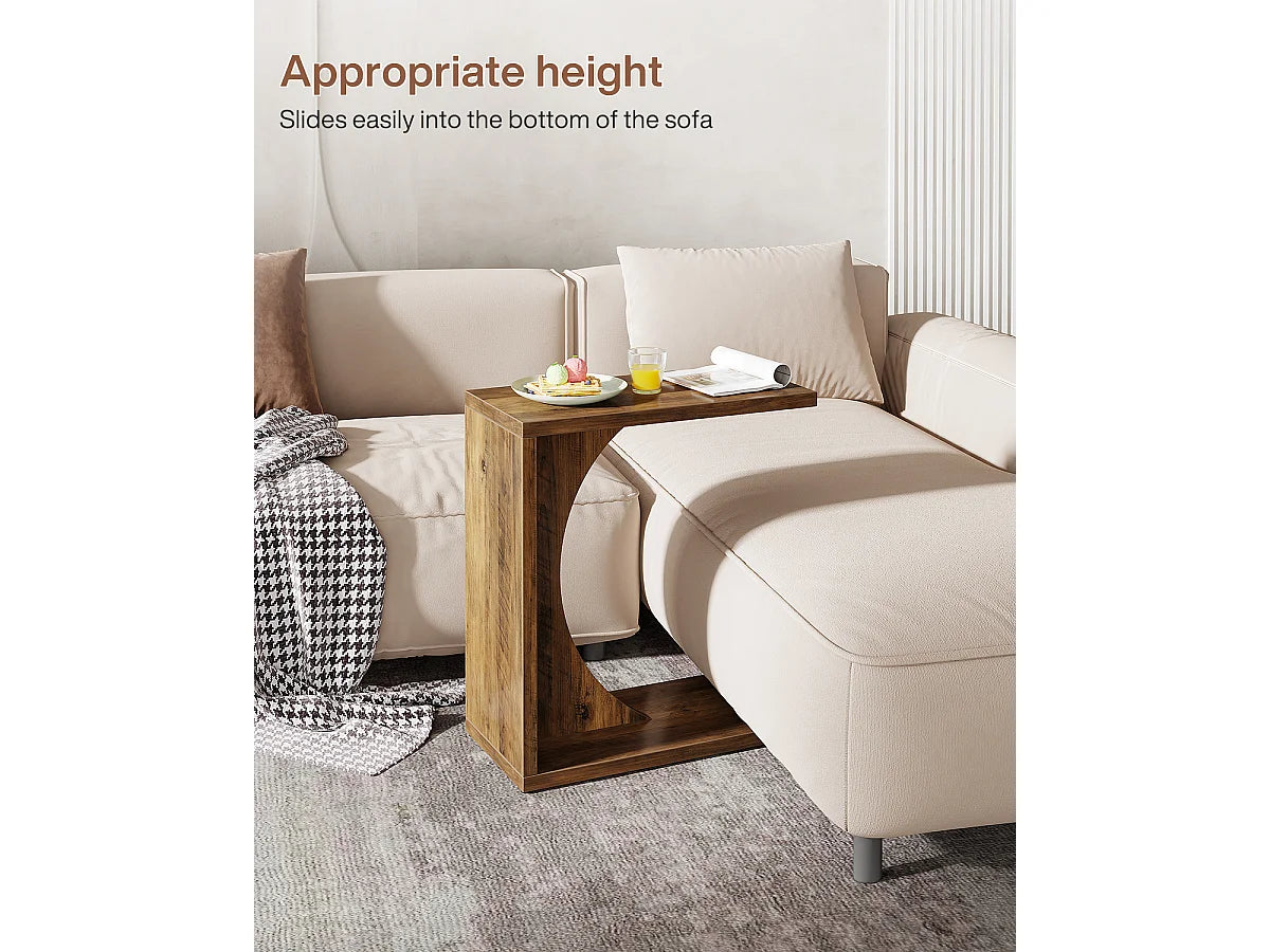 Bout de canapé en C compact en MDF marron – COZY