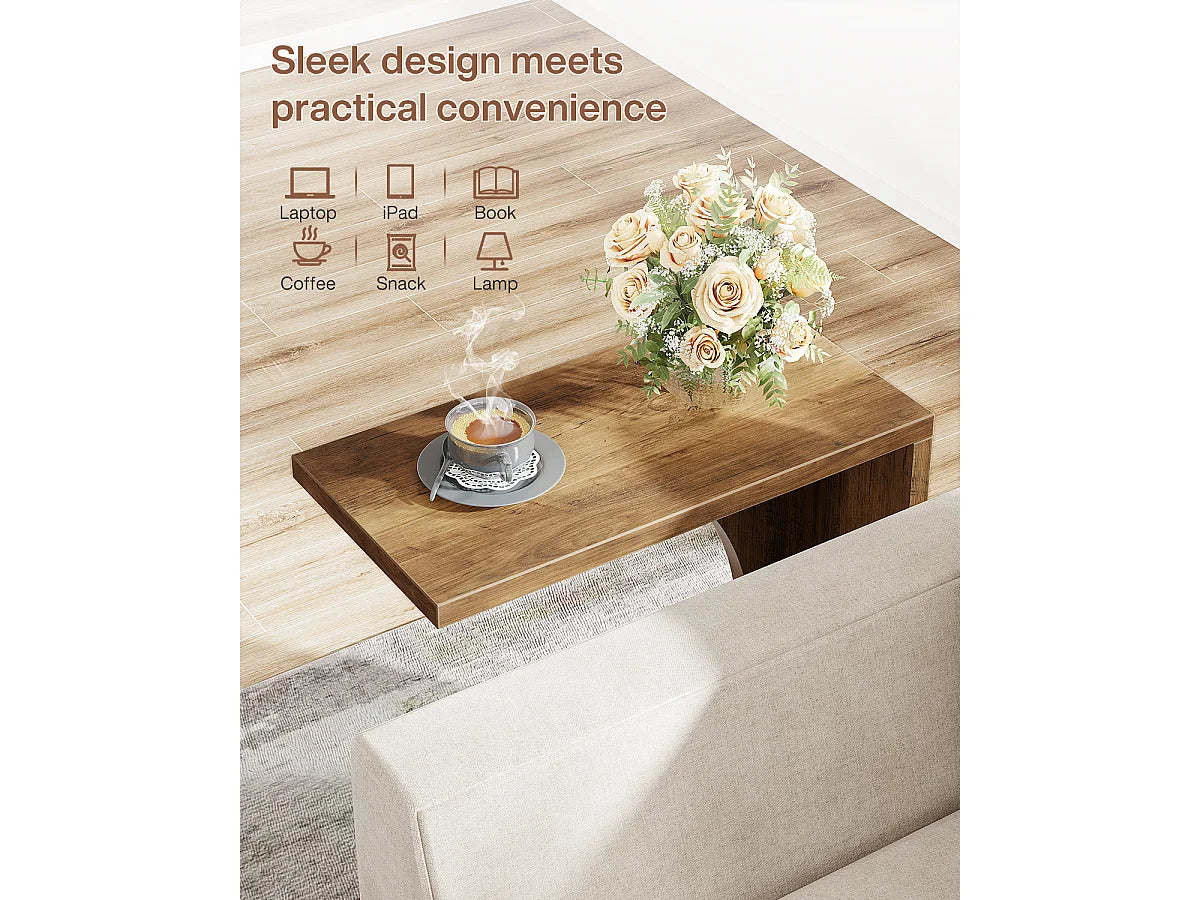 Bout de canapé en C compact en MDF marron – COZY