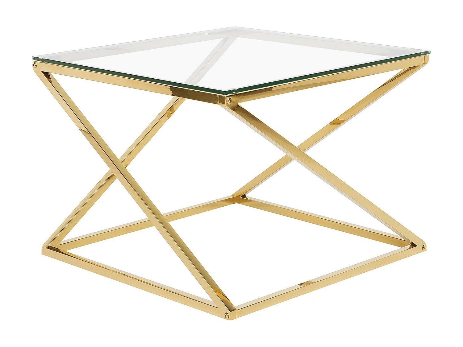 Bout de canapé en verre et métal doré – ASTRID