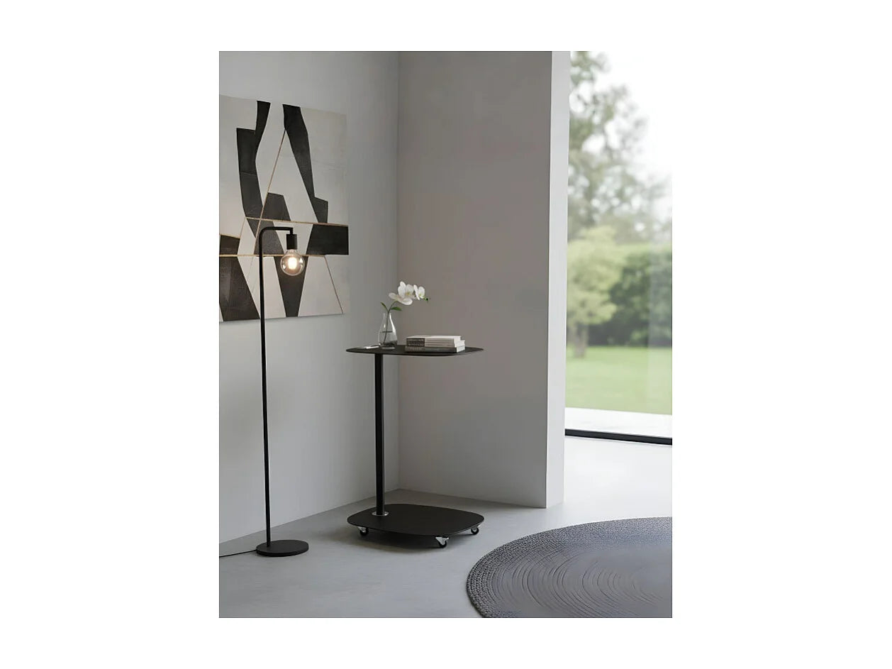 Bout de canapé à roulettes noir scandinave – NORVI