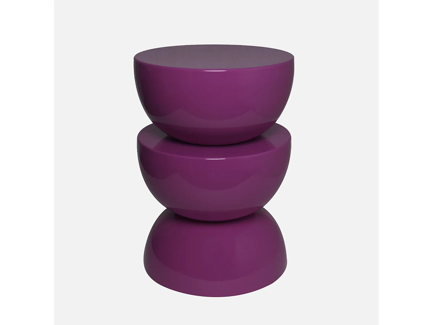 Bout de canapé rond en métal violet brillant – COVELLE