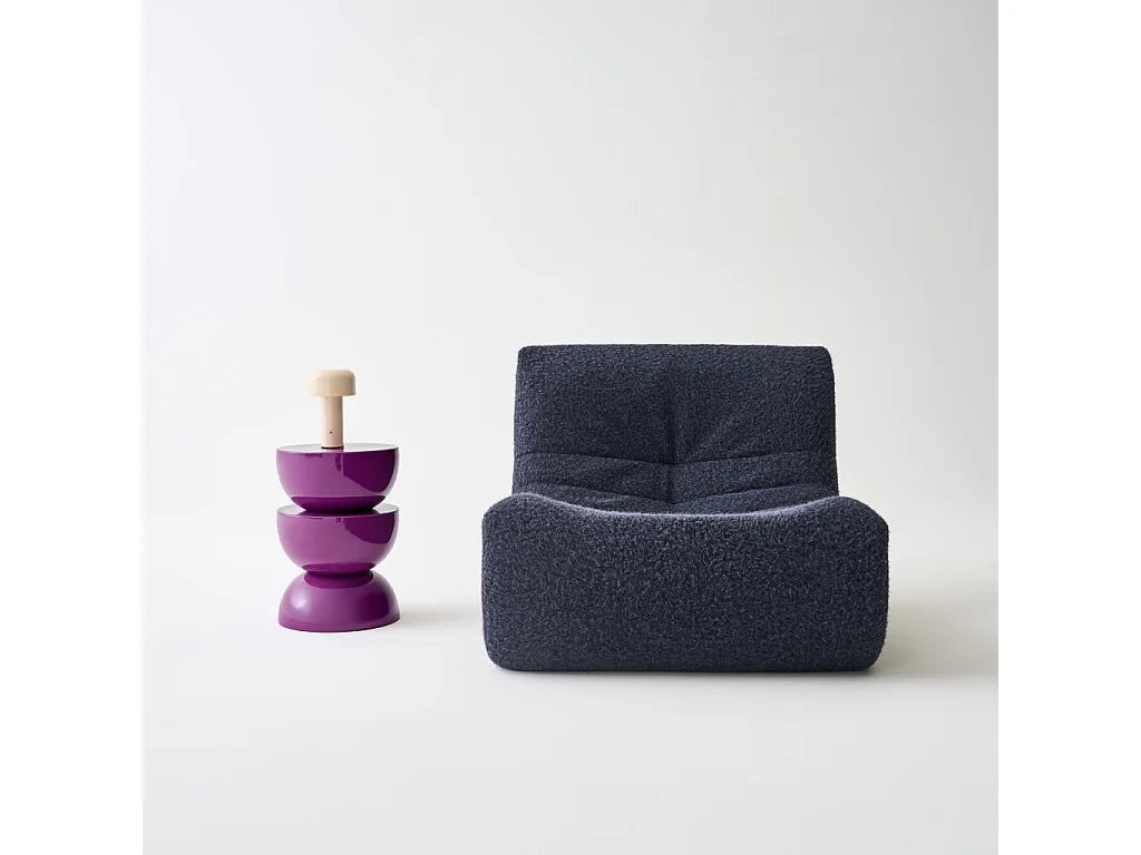 Bout de canapé rond en métal violet brillant – COVELLE