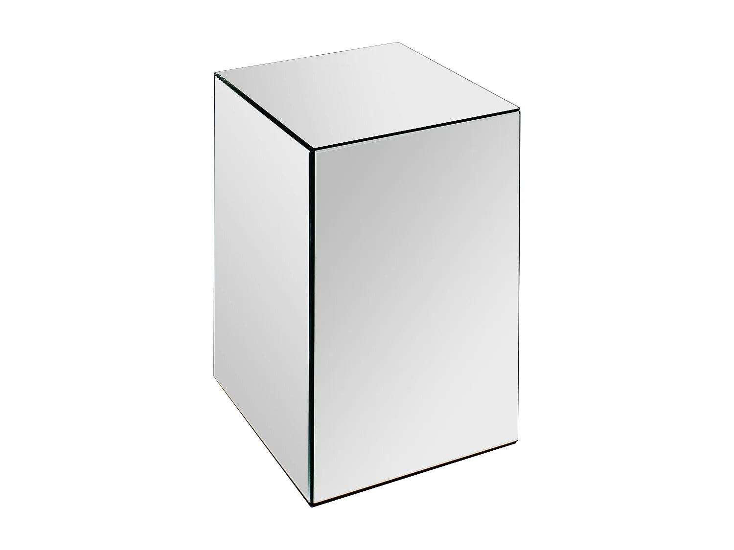Bout de canapé rectangulaire en miroir argenté – LUMÉA