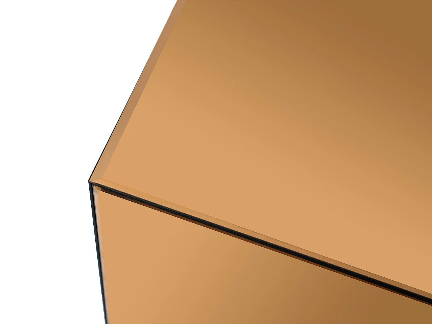 Bout de canapé cube en miroir fumé marron – REFLY