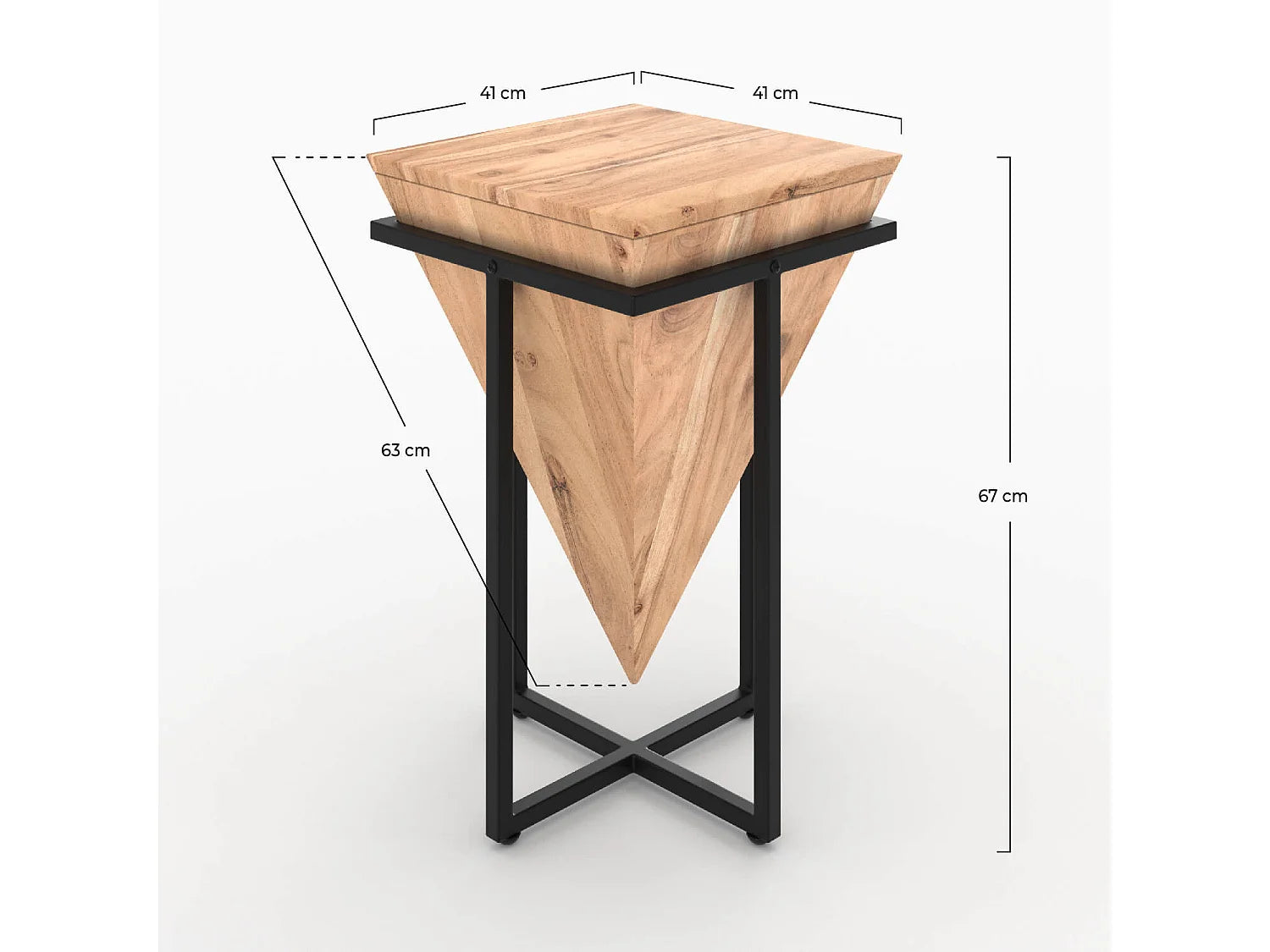 Bout de canapé sellette bois d'acacia et métal – ACANIA