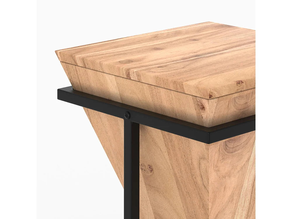 Bout de canapé sellette bois d'acacia et métal – ACANIA