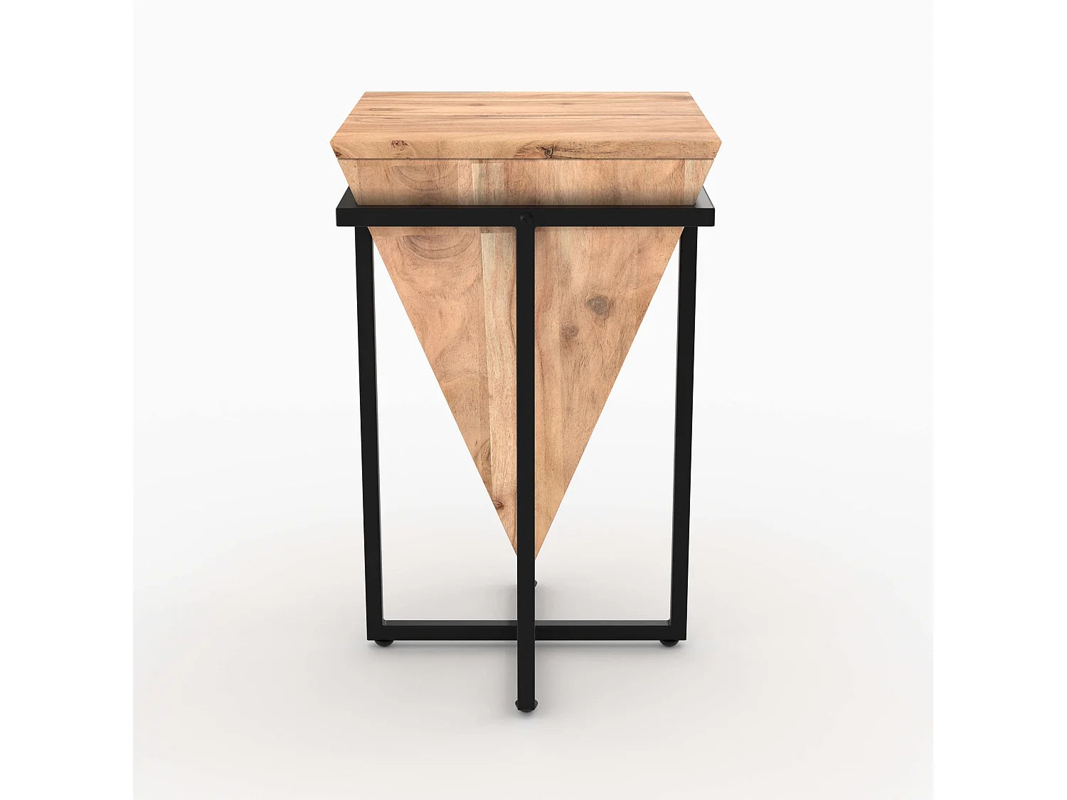 Bout de canapé sellette bois d'acacia et métal – ACANIA