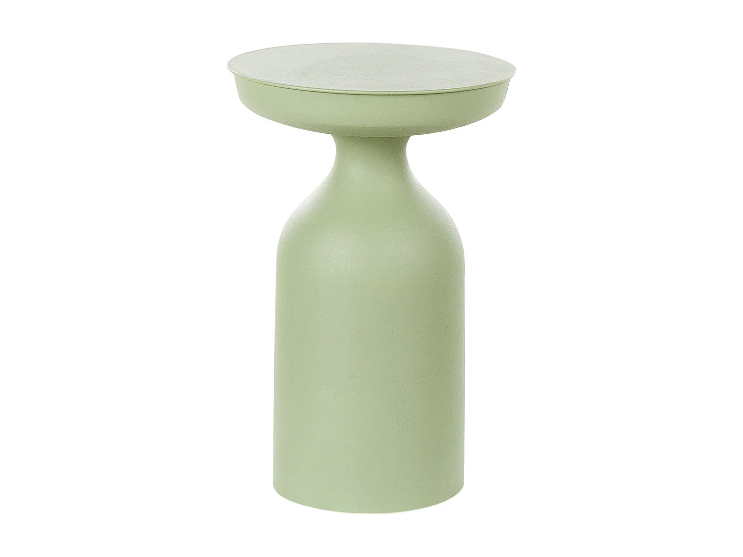 Bout de canapé rond en métal vert clair – TENJO