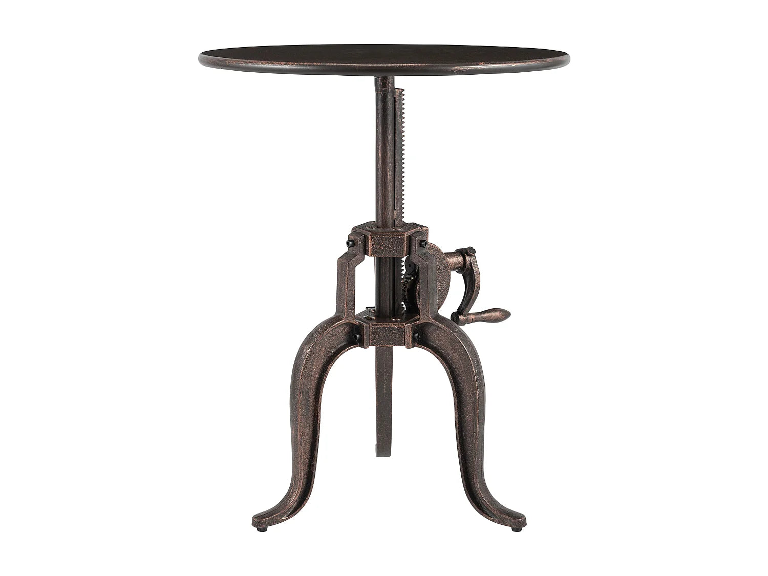 Bout de canapé rond en métal bronze réglable – FORGIO